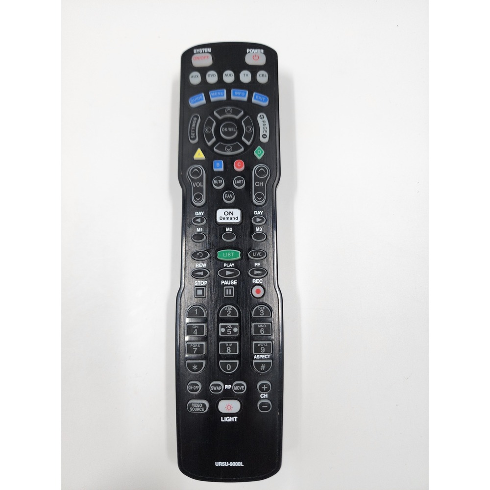 Universal Remote Control URSU-9000L Black Multi-Device TV DVD Cable Backlit